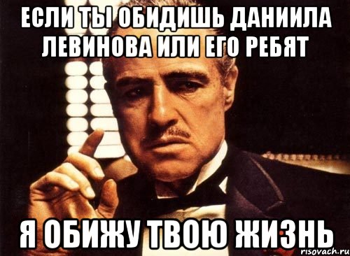 если ты обидишь даниила левинова или его ребят я обижу твою жизнь, Мем крестный отец