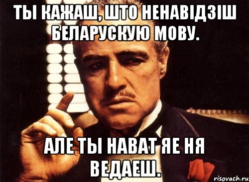 ты кажаш, што ненавідзіш беларускую мову. але ты нават яе ня ведаеш., Мем крестный отец