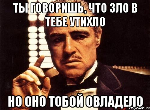 ты говоришь, что зло в тебе утихло но оно тобой овладело, Мем крестный отец