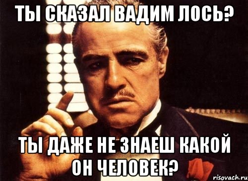 ты сказал вадим лось? ты даже не знаеш какой он человек?, Мем крестный отец