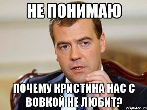 не понимаю почему кристина нас с вовкой не любит?, Мем  Медведев нельзя так просто