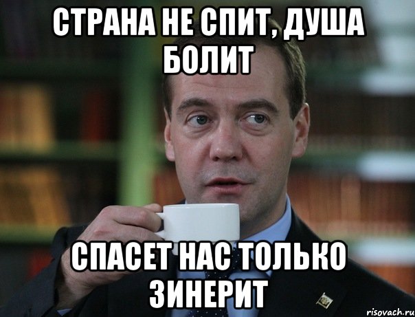 страна не спит, душа болит спасет нас только зинерит, Мем Медведев спок бро