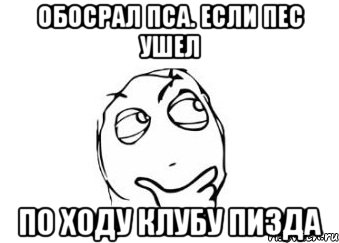 обосрал пса. если пес ушел по ходу клубу пизда, Мем Мне кажется или