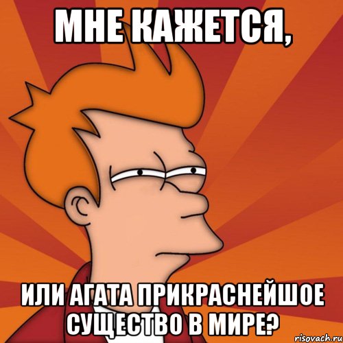 мне кажется, или агата прикраснейшое существо в мире?, Мем Мне кажется или (Фрай Футурама)