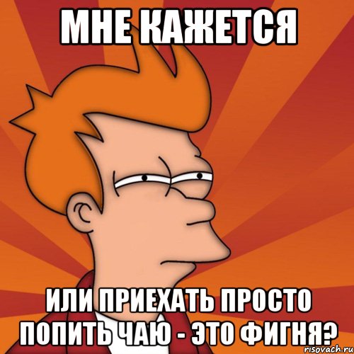 мне кажется или приехать просто попить чаю - это фигня?, Мем Мне кажется или (Фрай Футурама)