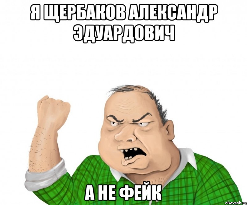 я щербаков александр эдуардович а не фейк, Мем мужик