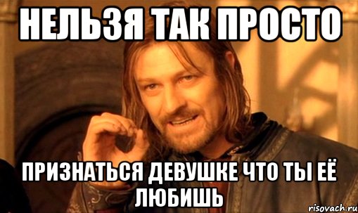 нельзя так просто признаться девушке что ты её любишь, Мем Нельзя просто так взять и (Боромир мем)