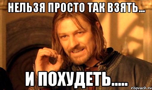 нельзя просто так взять... и похудеть....., Мем Нельзя просто так взять и (Боромир мем)