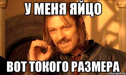 у меня яйцо вот токого размера, Мем Нельзя просто так взять и (Боромир мем)