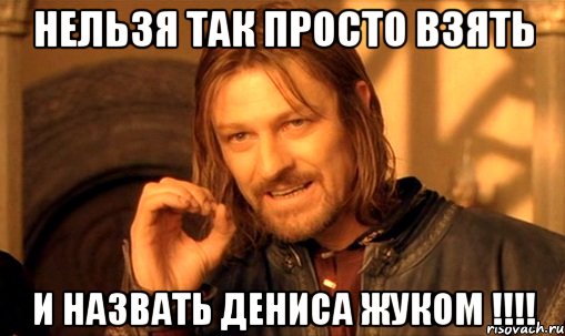 нельзя так просто взять и назвать дениса жуком !!!, Мем Нельзя просто так взять и (Боромир мем)