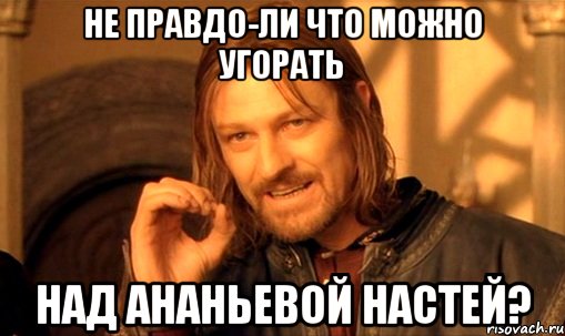 не правдо-ли что можно угорать над ананьевой настей?, Мем Нельзя просто так взять и (Боромир мем)