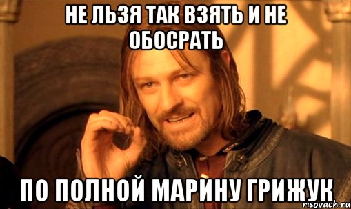 не льзя так взять и не обосрать по полной марину грижук, Мем Нельзя просто так взять и (Боромир мем)