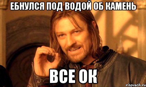 ебнулся под водой об камень все ок, Мем Нельзя просто так взять и (Боромир мем)