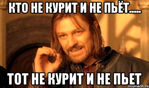 кто не курит и не пьёт..... тот не курит и не пьет, Мем Нельзя просто так взять и (Боромир мем)