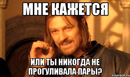 мне кажется или ты никогда не прогуливала пары?, Мем Нельзя просто так взять и (Боромир мем)