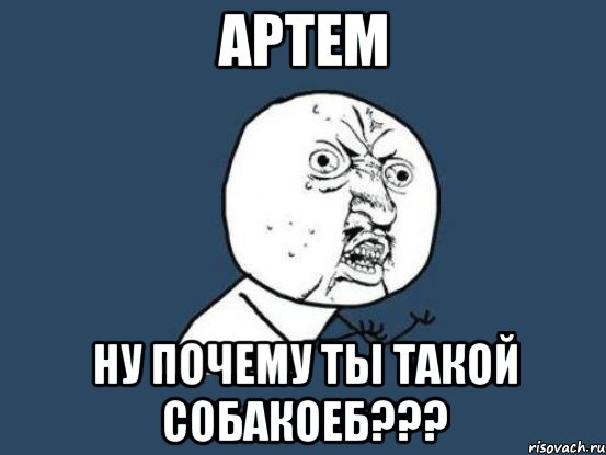 артем ну почему ты такой собакоеб???, Мем Ну почему