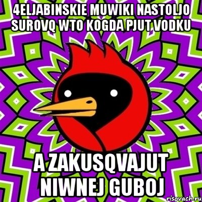 4eljabinskie muwiki nastoljo surovq wto kogda pjut vodku a zakusqvajut niwnej guboj, Мем Омская птица