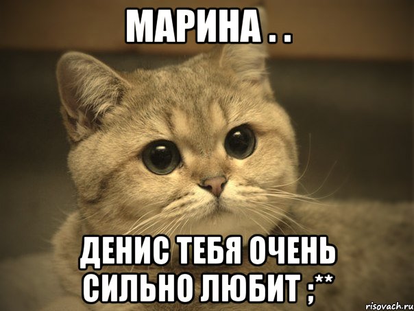 марина . . денис тебя очень сильно любит ;**