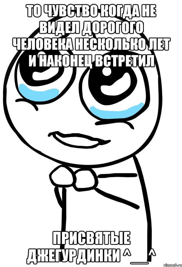 то чувство когда не видел дорогого человека несколько лет и наконец встретил присвятые джегурдинки ^__^, Мем  ну пожалуйста (please)