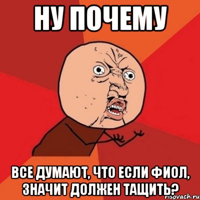 ну почему все думают, что если фиол, значит должен тащить?, Мем Почему