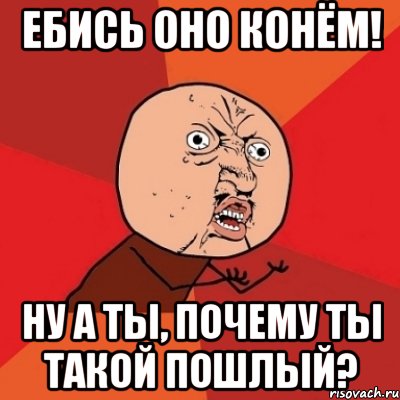 ебись оно конём! ну а ты, почему ты такой пошлый?, Мем Почему