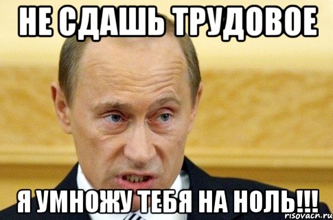 не сдашь трудовое я умножу тебя на ноль!!!, Мем путин