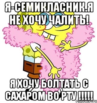 я-семиклаcник.я не хочу чалить! я хочу болтать с сахаром во рту !!!