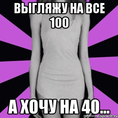 выгляжу на все 100 а хочу на 40..., Мем Типичная анорексичка