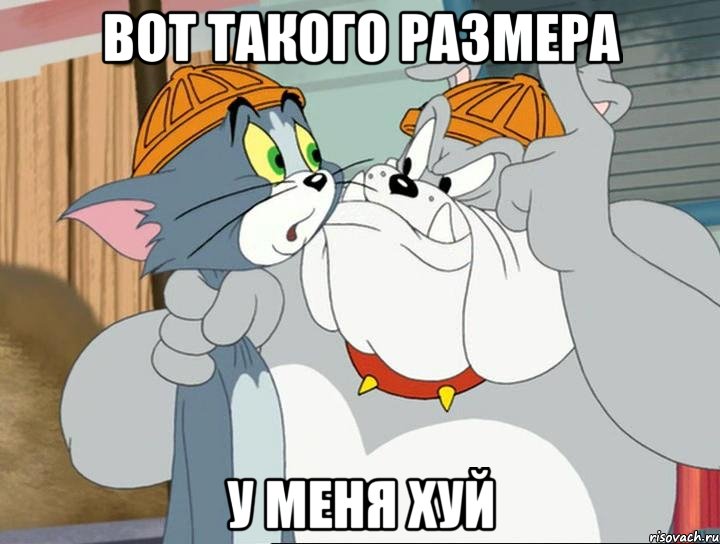 вот такого размера у меня хуй, Мем том и джерри