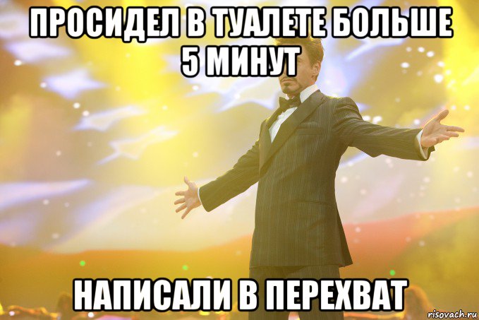 просидел в туалете больше 5 минут написали в перехват, Мем Тони Старк (Роберт Дауни младший)