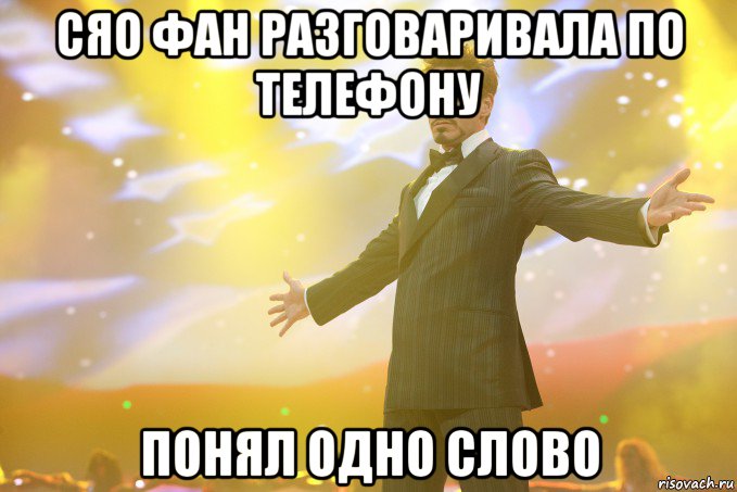 сяо фан разговаривала по телефону понял одно слово, Мем Тони Старк (Роберт Дауни младший)