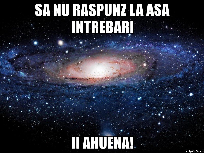 sa nu raspunz la asa intrebari ii ahuena!, Мем Вселенная