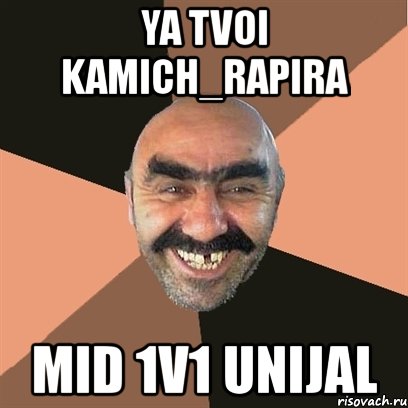 ya tvoi kamich_rapira mid 1v1 unijal, Мем Я твой дом труба шатал