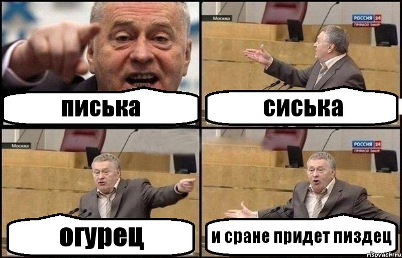 писька сиська огурец и сране придет пиздец, Комикс Жириновский