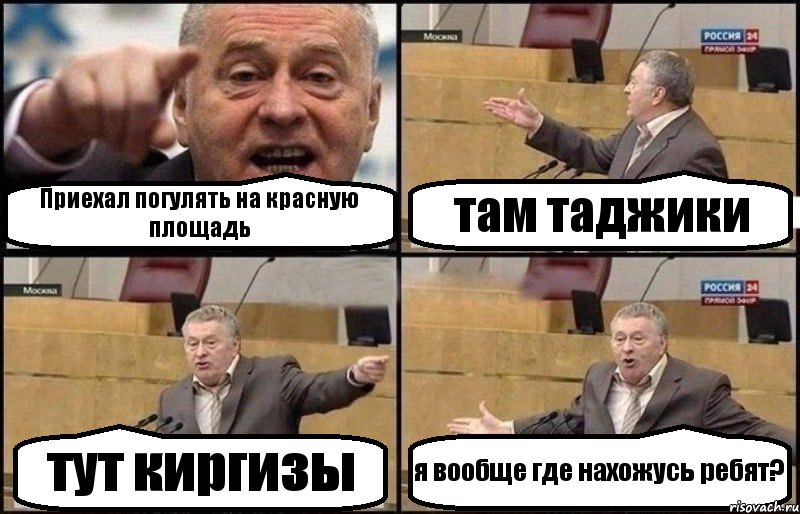 Приехал погулять на красную площадь там таджики тут киргизы я вообще где нахожусь ребят?, Комикс Жириновский