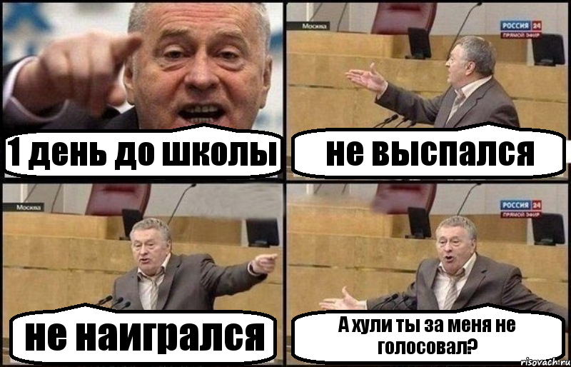 1 день до школы не выспался не наигрался А хули ты за меня не голосовал?, Комикс Жириновский