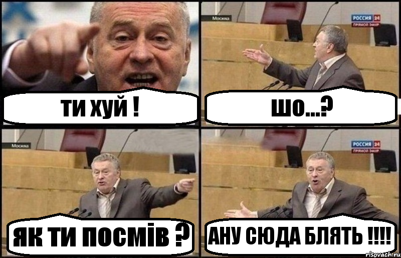 ти хуй ! шо...? як ти посмів ? АНУ СЮДА БЛЯТЬ !!!, Комикс Жириновский