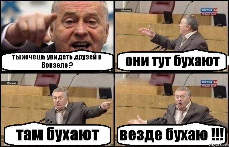 ты хочешь увидеть друзей в Ворзеле ? они тут бухают там бухают везде бухаю !!!, Комикс Жириновский