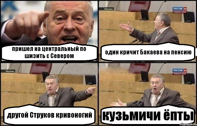 пришел на центральный по шизить с Севером один кричит Бакаева на пенсию другой Струков кривоногий кузьмичи ёпты, Комикс Жириновский