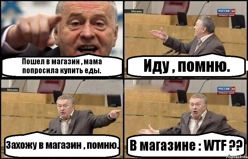 Пошел в магазин , мама попросила купить еды. Иду , помню. Захожу в магазин , помню. В магазине : WTF ??, Комикс Жириновский