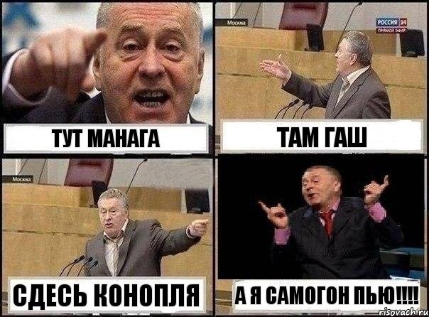 Тут манага там гаш сдесь конопля а я самогон пью!!!, Комикс Жириновский клоуничает