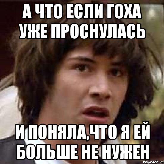 а что если гоха уже проснулась и поняла,что я ей больше не нужен, Мем А что если (Киану Ривз)