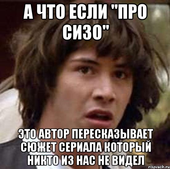 а что если "про сизо" это автор пересказывает сюжет сериала который никто из нас не видел, Мем А что если (Киану Ривз)