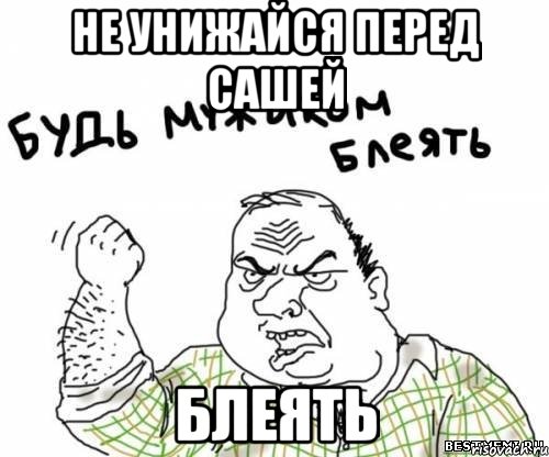 не унижайся перед сашей блеять, Мем блять