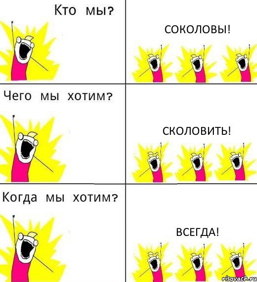 СОКОЛОВЫ! СКОЛОВИТЬ! ВСЕГДА!, Комикс Что мы хотим