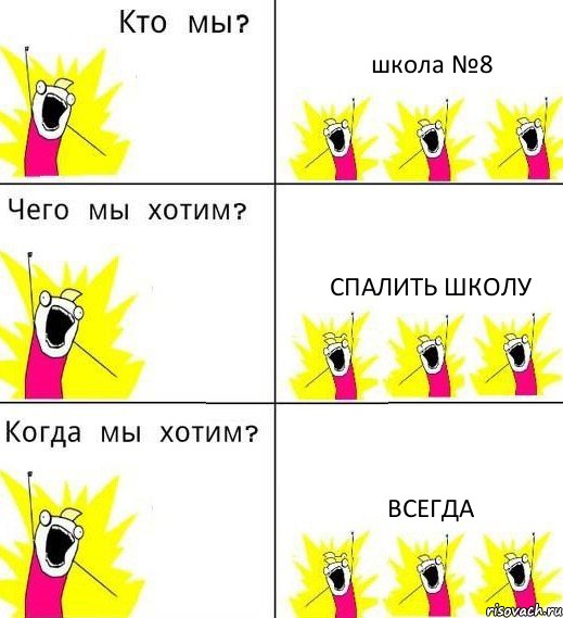 школа №8 спалить школу всегда, Комикс Что мы хотим