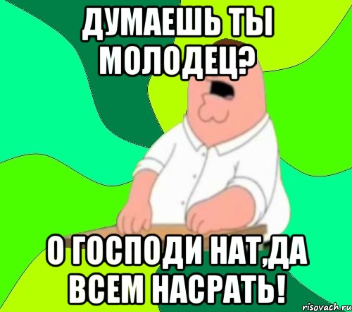 думаешь ты молодец? о господи нат,да всем насрать!, Мем  Да всем насрать (Гриффин)