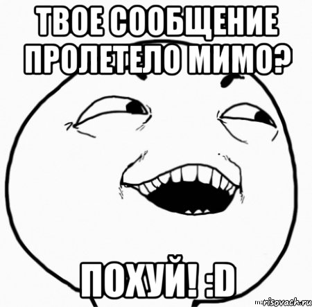 твое сообщение пролетело мимо? похуй! :d, Мем Дааа