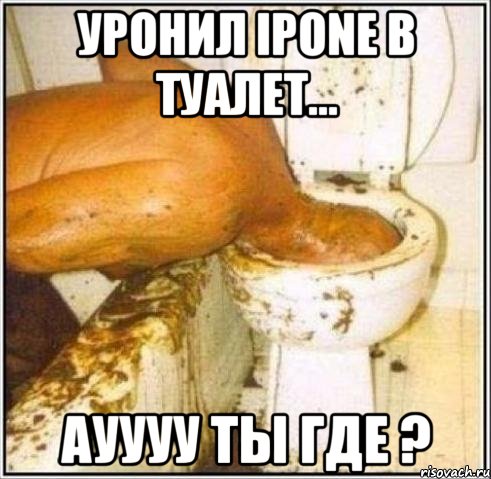 уронил ipone в туалет... ауууу ты где ?