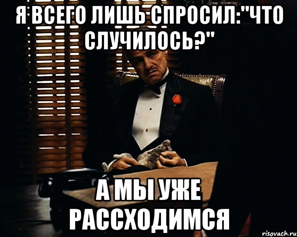 я всего лишь спросил:"что случилось?" а мы уже рассходимся, Мем Дон Вито Корлеоне